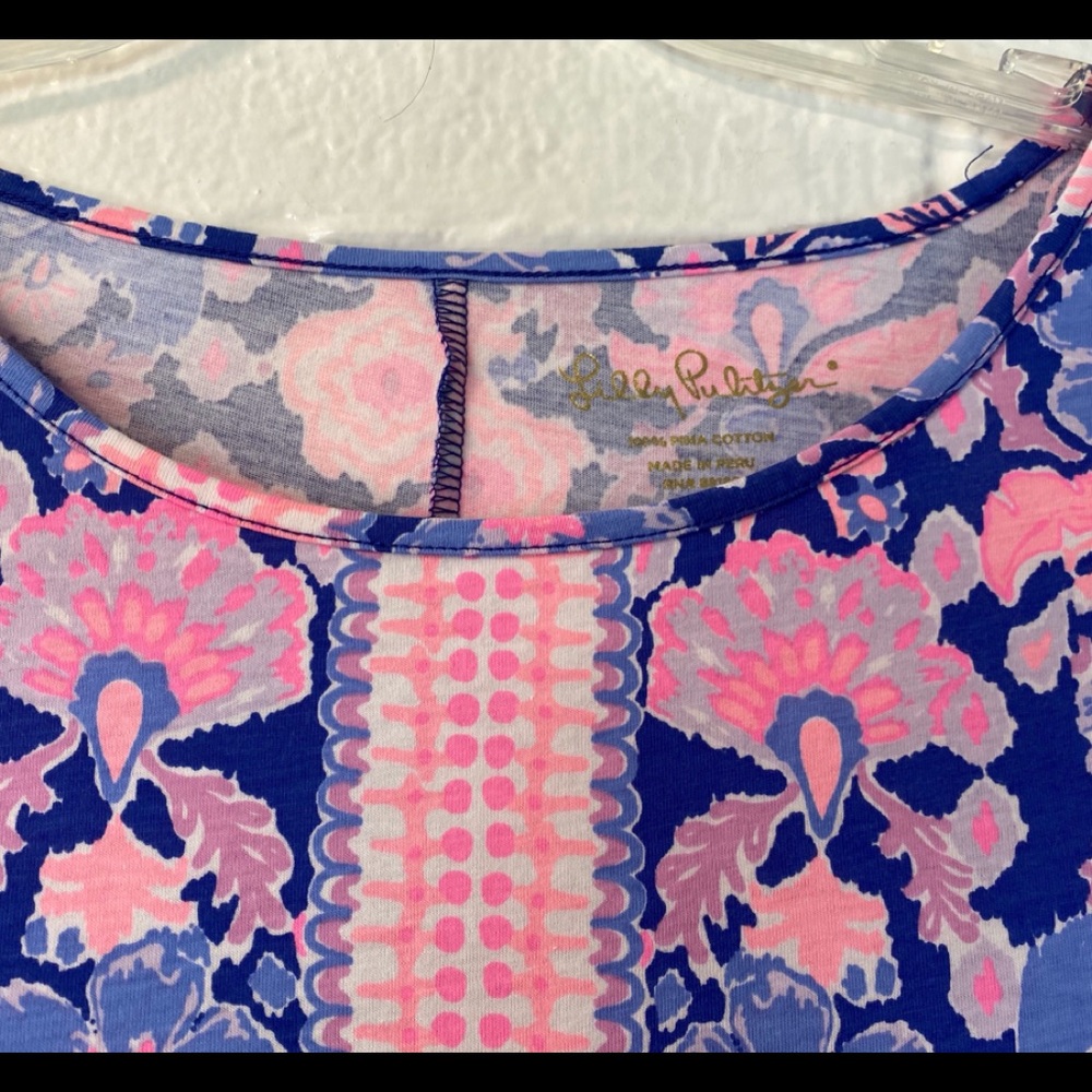 LILLY PULITZER unique blue “Werk it” dress, blue/pink/white size M, EUC - Picture 4 of 10